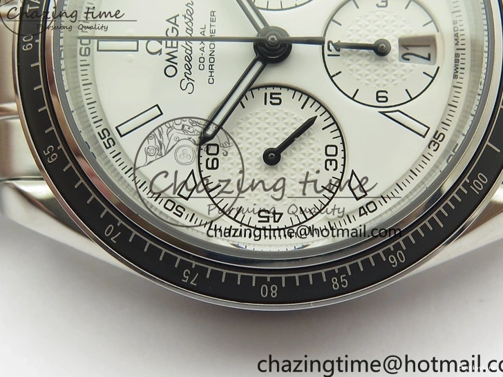 0507 Elegant Speedmaster Racing Master SS HRF 1:1 Best Edition White Dial on SS Bracelet A 7864